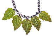 Image of Leaves Carved Resin Necklace by Hotcakes Design