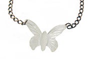 Image of Carved Butterfly Resin Pendant Necklace by Hotcakes Designs