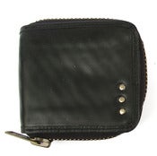 Image of No.70022 small zip wallet. black recycled inner tube