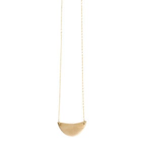 Image of Simple Cast Bronze Necklace - Crescent 