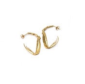Image of Shrimp Fang Hoop Earrings