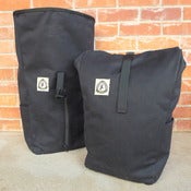 Image of Waxed Canvas Roll-Top Panniers, Black