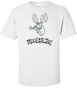 Image of MOOSTACHE (it's a moose with a mustache. get it?) T-SHIRT