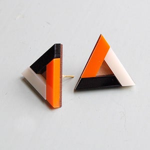 Image of Pyramid Earrings - Burnt Orange by Nylon Sky 