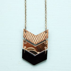 Image of Triple Chevron Necklace - Gold by Nylon Sky 