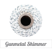 Image of Gunmetal Shimmer - Gunmetal Metallic & Natural Baker's Twine