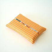 Image of travel tissue case - orange stitches