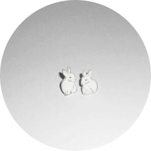 Image of White Rabbit Stud Earrings