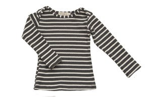 Image of Organic Cotton Nautical Tee - Charcoal/Natural