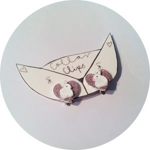Image of Collar Adornments: Sparkly Heart & Rabbit Clips