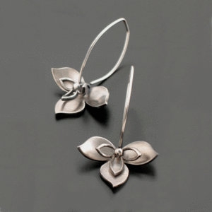Image of Open Lotus Sterling Earrings