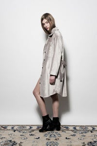 Image of W13 Velvet Shirt Coat - Stone