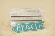 Image of Beach Arrow Sign - Aqua Blue Wood Sign - Photography Prop - NEW