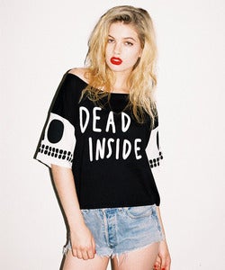 Image of Lazy Oaf "Dead Inside Crop T-shirt"