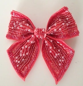 Image of Coral Beaded Bow