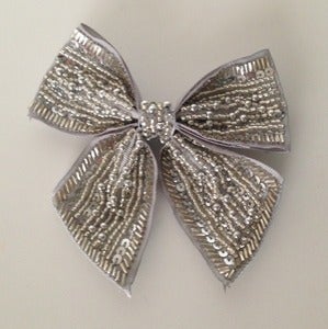 Image of Silver Beaded Bow