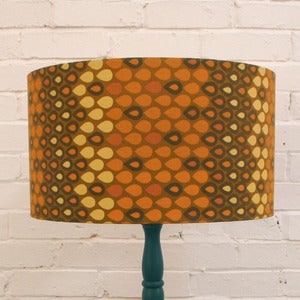Image of Large Lampshade in Vintage Yellow Heals Fabric - SOLD