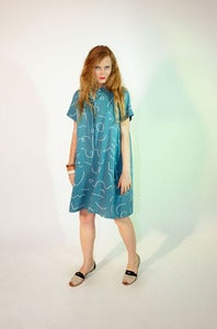 Image of Blue Squiggle Tee Dress