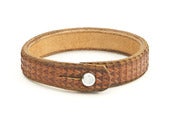 Image of Herren Armband Wheels braunes Leder Alu  /  Men’s bracelet Wheels brown leather aluminium