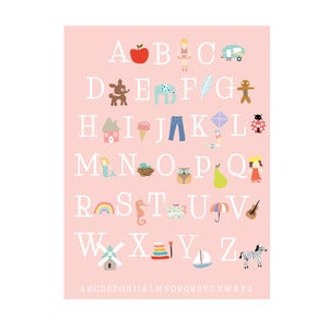 Image of Alphabet Art Print (A3 - Girls)