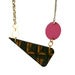 Image of Triangle brick tile and circle necklace 