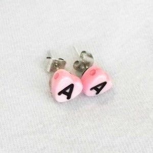 Image of Custom Letter Pastel Heart Earrings
