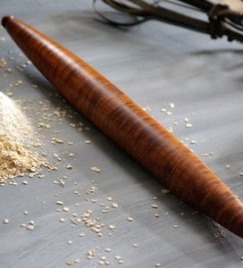 Image of French Rolling Pin - Tapered rolling Pin - Wood Rolling Pin - tiger maple
