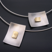 Image of Rectangle Pendants - Sterling and 18k