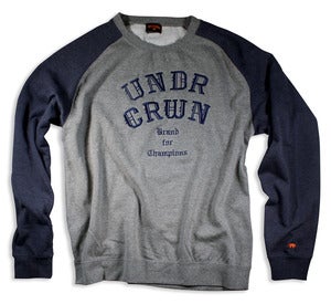 Image of KENTE CREWNECK SWEATSHIRT | grey heather/navy heather