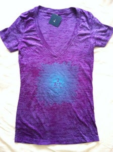 Image of Buddha - burnout deep v-neck t-shirt - Purple 