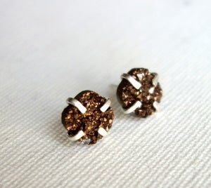 Image of Chocolate Drusy Prong Studs