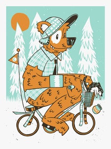 Image of Bear on Bike ArtPrint // 18x24