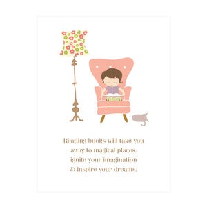 Image of The Magic of Books Art Print (girls version)