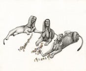 Image of 3 Sphinx Absorb The Grief Of The People- 77 x 61 cm- Limited Edition Giclee- Kirsty Whiten