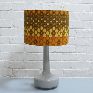 Image of NEW! Bell Bottom Table Lamp in Grey with Vintage Yellow Heals Shade