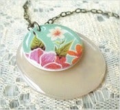 Image of Tropical Snow - A Mexican Oilcloth Inspired Necklace