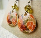 Image of Tropical Tan - Mexican Oilcloth Inspired Earrings