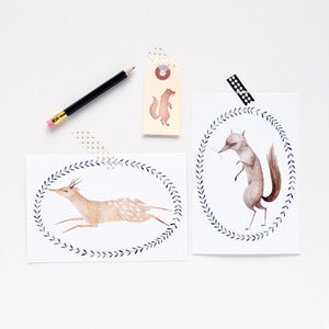Image of Wolf & Deer Postcard Set