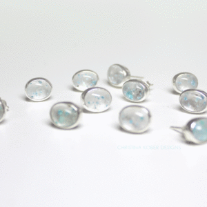 Image of sterling silver pariba quartz studs