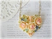 Image of Floral Colourful Resin Heart Necklace