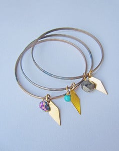 Image of Penelope Gemstone Vintage Charm Bangle