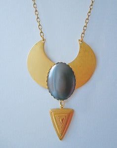 Image of Tula Oversized Hematite Collar Necklace