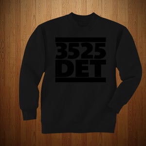 Image of 3525 "DET" EDITION BLACK ON BLACK CREWNECK