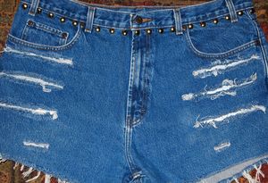 Image of Surrounded By Studs High Waisted Shorts