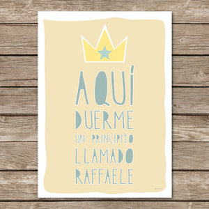Image of Lámina "Aquí duerme un principito/una princesita..."
