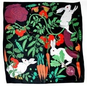 Image of Rabbits in the Allotment Silk Scarf