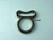Image of WHITE BRASS STACKABLE RING-FLOWER