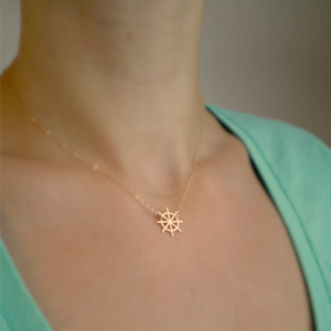 Image of Tiny Ship Wheel Necklace