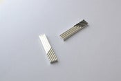 Image of 'naname' silver plated earrings rectangle