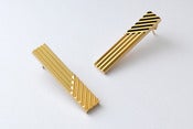 Image of 'naname' gold plated earrings rectangle